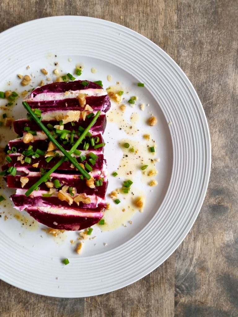 millefeuille de betterave et chèvre frais