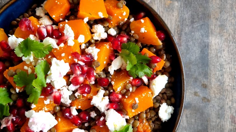 salade lentilles butternut grenade et feta